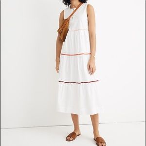 MADEWELL Rickrack Cattail Tiered Dress Size Medium